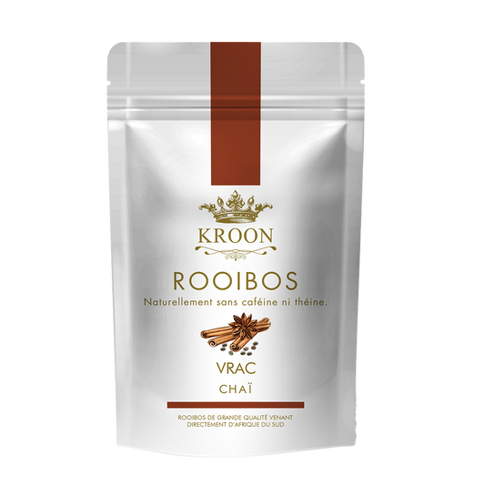 An image of a packet of Kroon Rooibos Chai Flavoured Loose Leaf Tea