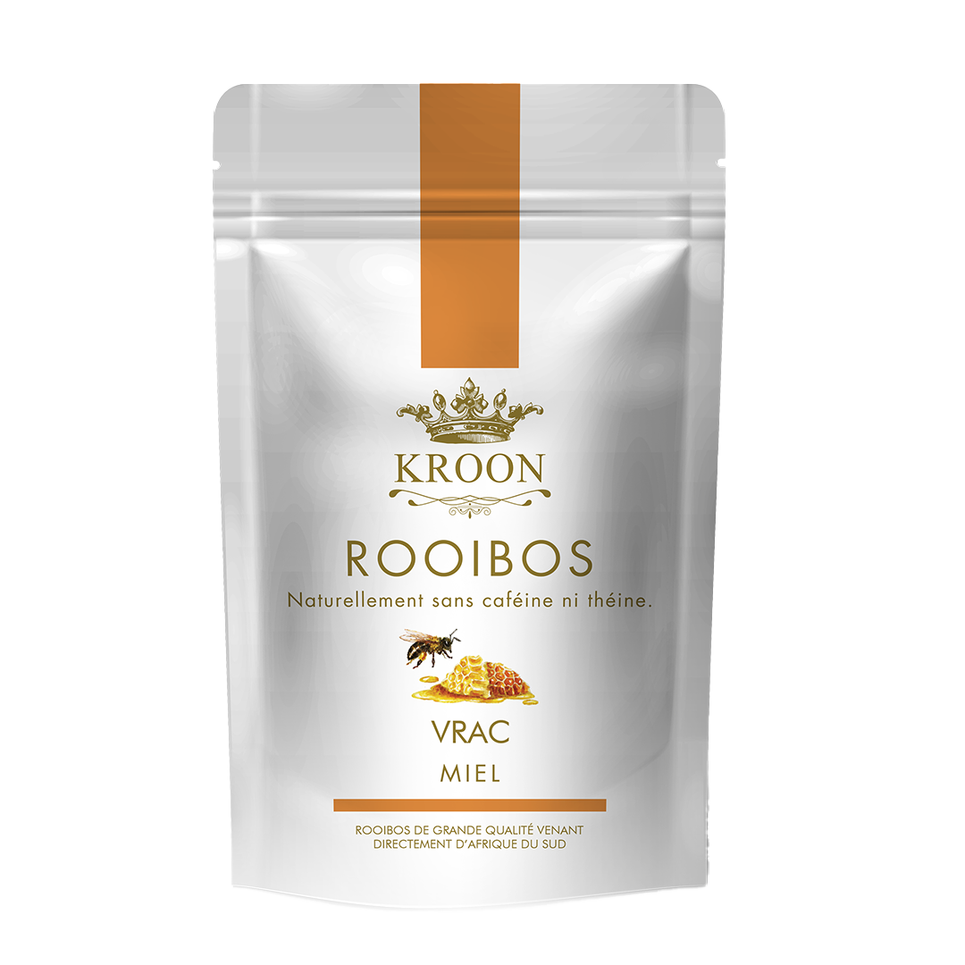 An image of a packet of Kroon Rooibos Honey Flavoured Loose Leaf Tea