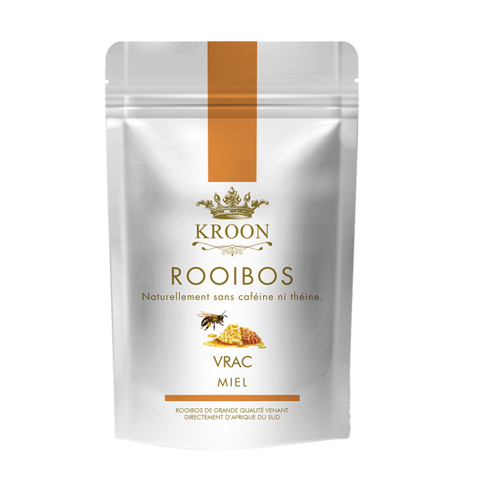 An image of a packet of Kroon Rooibos Honey Flavoured Loose Leaf Tea